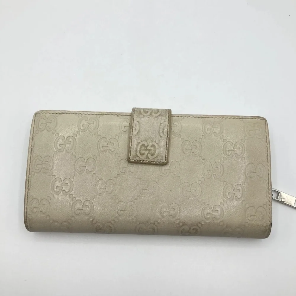 🤍🔹️GUCCI🔹️ purse long Cow Leather wallet Guccissima ivory - Picture 3 of 17